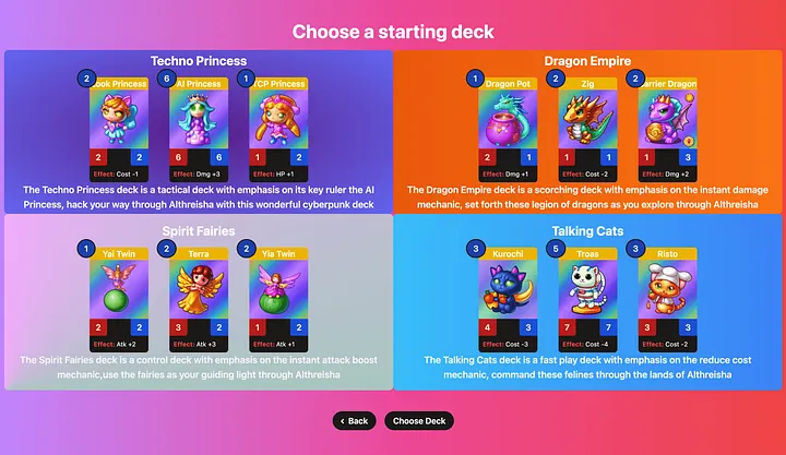 Princess Okoku Deck Selection